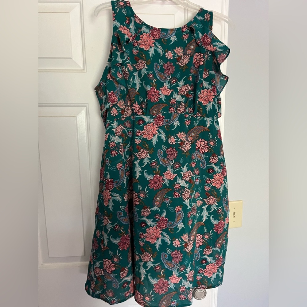 Floral cold shoulder dress